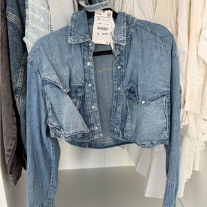 Levi's Blue Denim Cropped Jacket